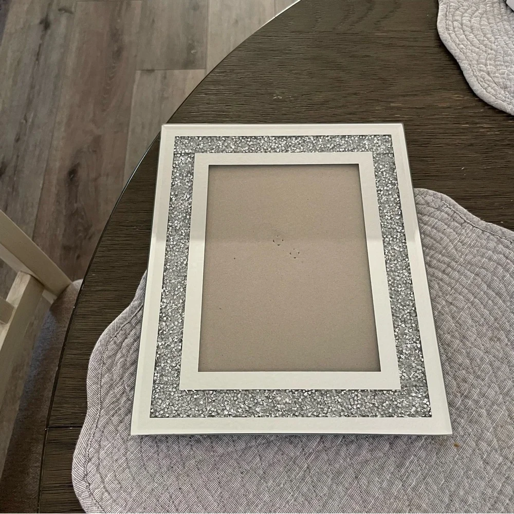 Set of 5 Nanette Lepore Mirrored Silver Rhinestone Picture Frames